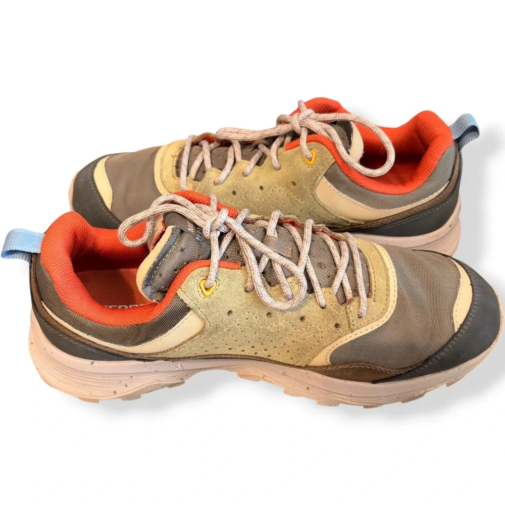 Merrell Mens Speed Solo Hiking Shoes J038395 Tan Brown Orange Vibram Size 13